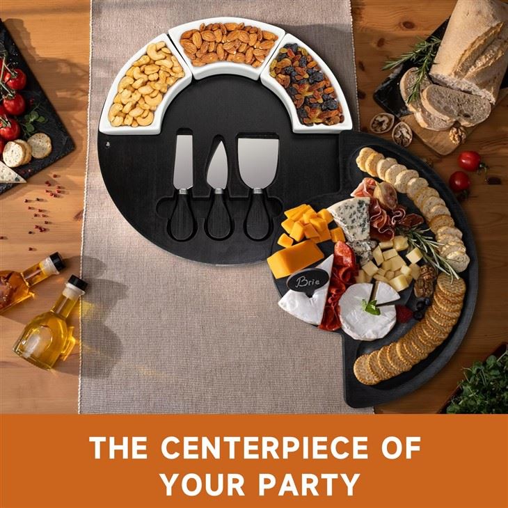 180° Bamboo Rotating Cheese Platter