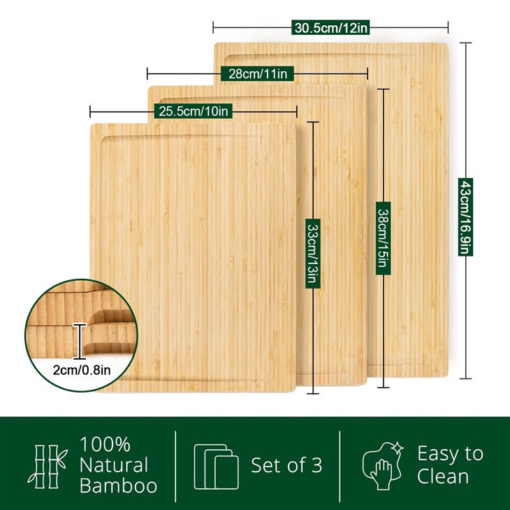 3-Piece Bamboo Cutting Board Set 3-Piece Bamboo Cutting Board Set