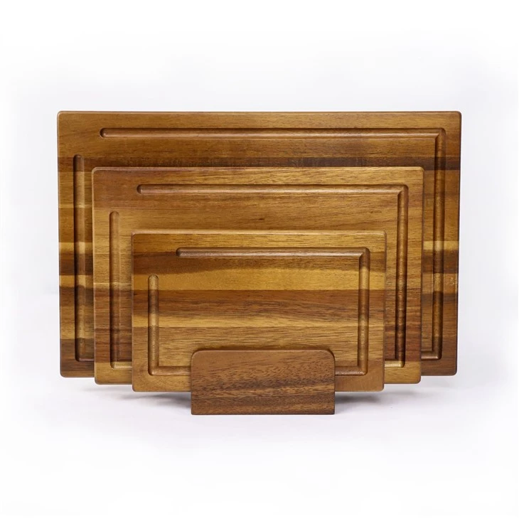 3 Piece Wooden Cutting Board Set With Stand manufacturers