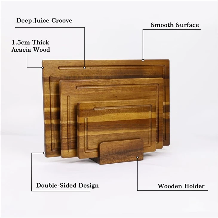 3 Piece Wooden Cutting Board Set With Stand price