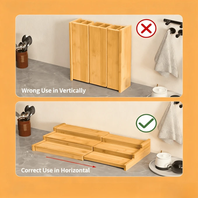 3 Tier Expandable Bamboo Spice Rack Organizer suppliers