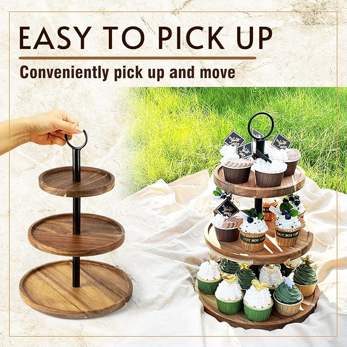 3 Tier Wood Cupcake Stand suppliers