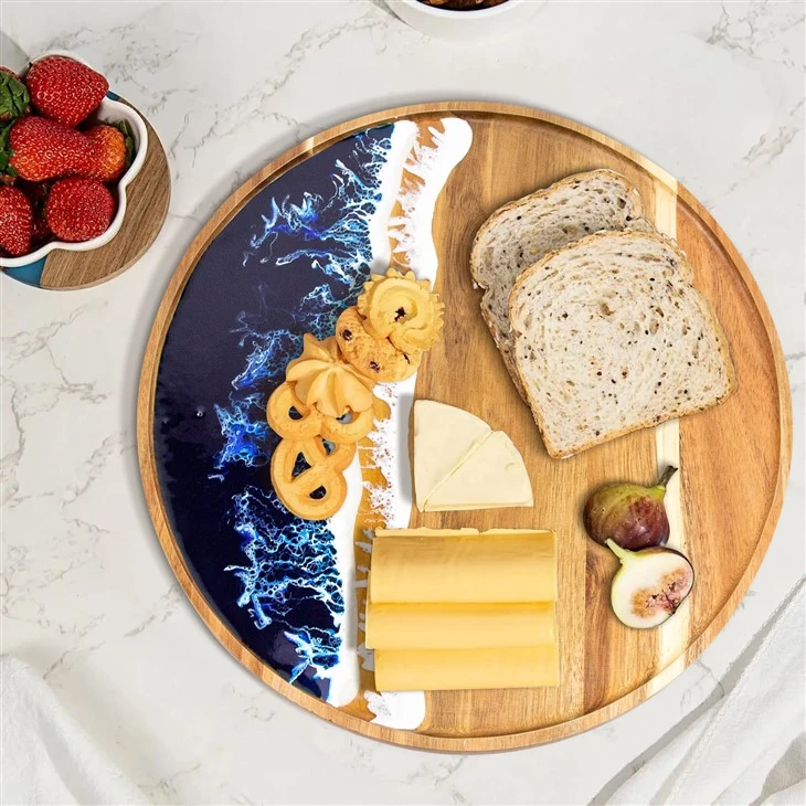 Acacia Wood Round Decorative Tray (3)