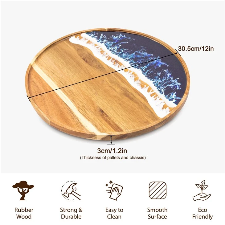 Acacia Wood Round Decorative Tray (6)