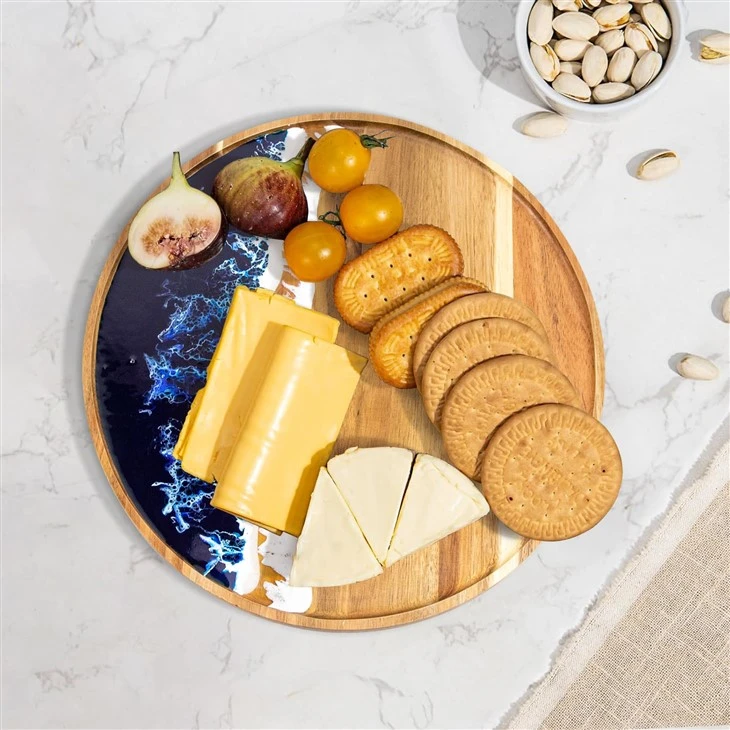 Acacia Wood Round Decorative Tray (4)