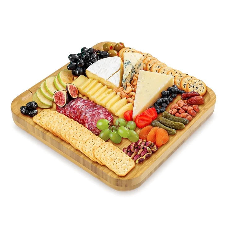 Bamboo Cheese Platter with Cheese Utensils (5)