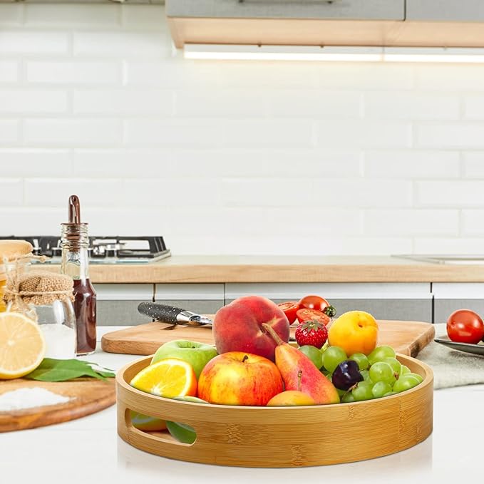 Bamboo Circle Tray With Handles factory