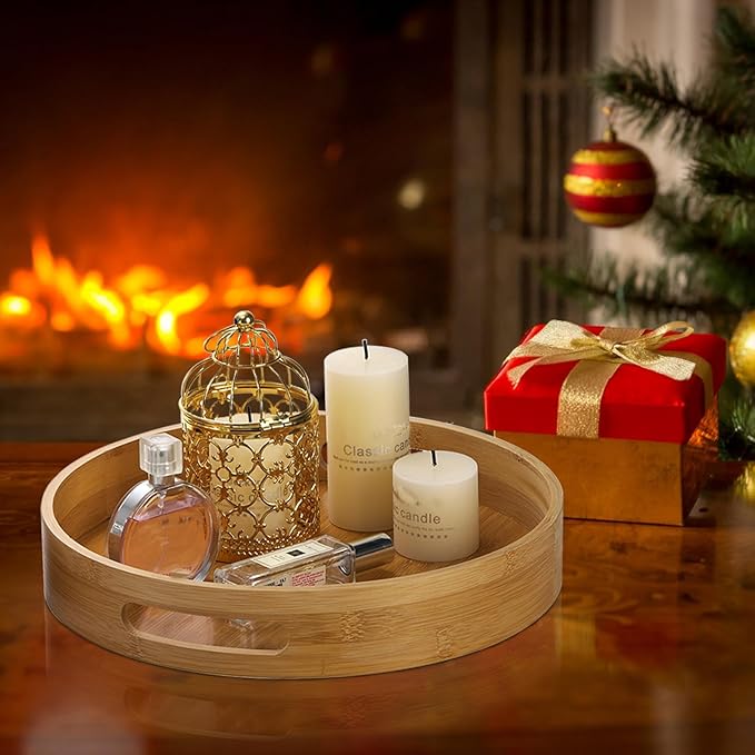 Bamboo Circle Tray With Handles best