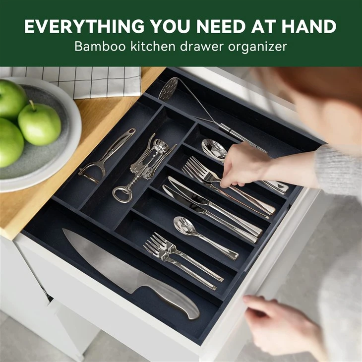 Bamboo Expandable Drawer Organizer factory