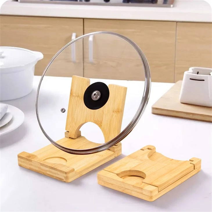 Bamboo Foldable Pot Lid Holder high quality