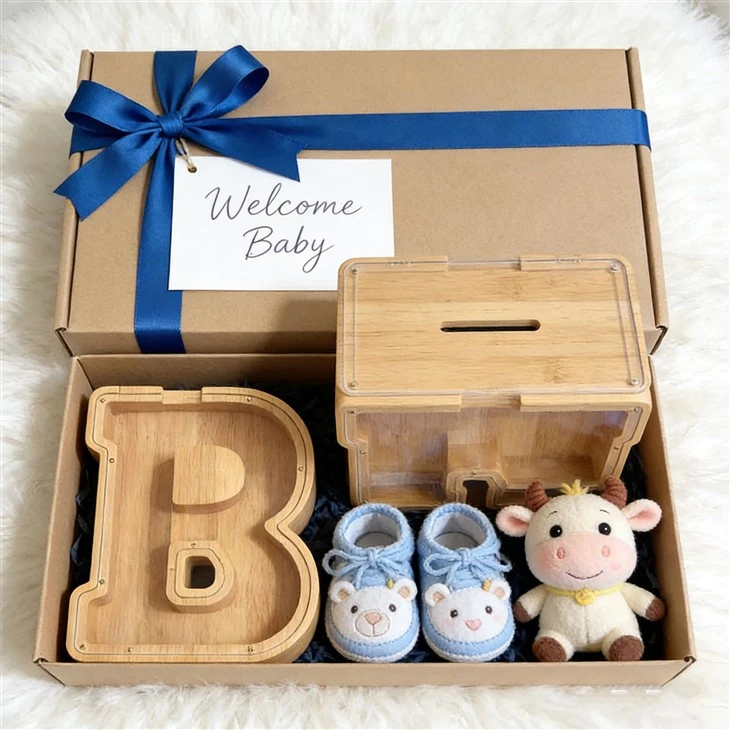 Bamboo Letter Piggy Bank For Kids factory