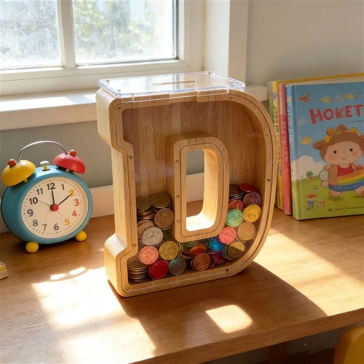 Bamboo Letter Piggy Bank For Kids suppliers
