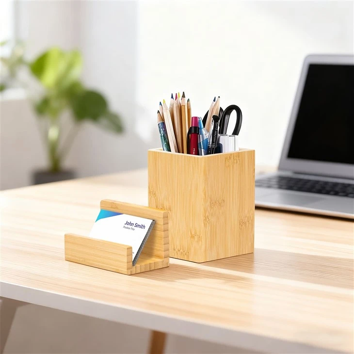 Bamboo Pen Holder And Business Card Holder Stand best