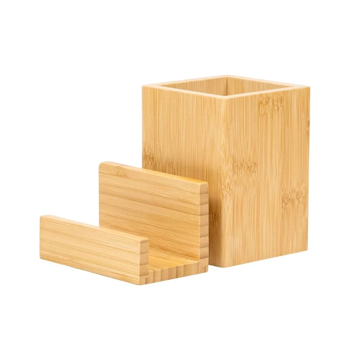 Bamboo Pen Holder And Business Card Holder Stand manufacturers