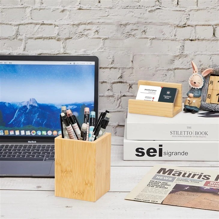 Bamboo Pen Holder And Business Card Holder Stand suppliers