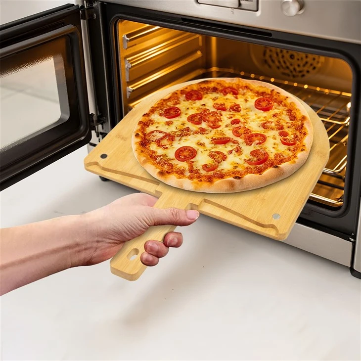 Bamboo Pizza Peel With Magnetic Cutter high quality
