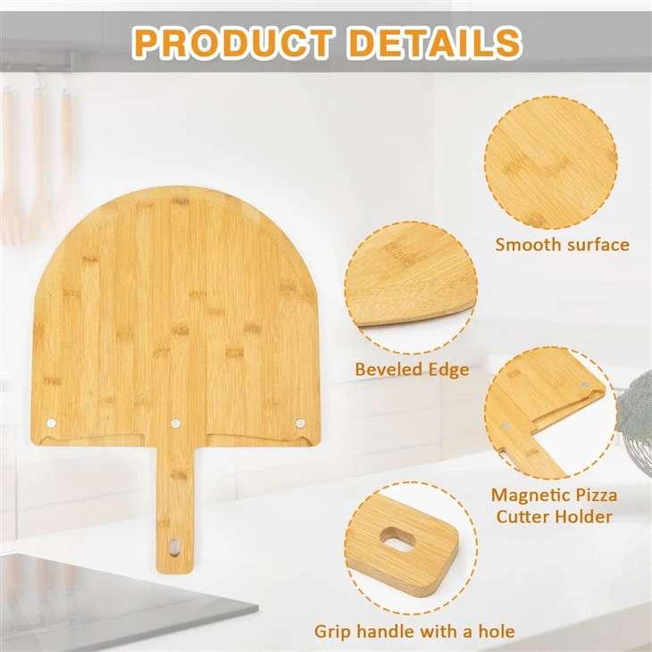 Bamboo Pizza Peel With Magnetic Cutter suppliers