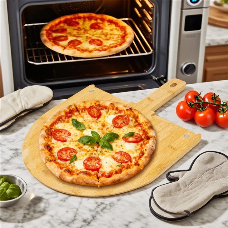 Bamboo Pizza Peel With Magnetic Cutter factory