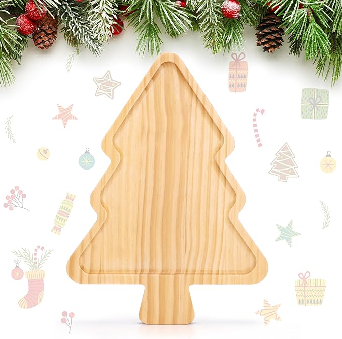 Christmas Tree Shaped Wooden Serving Tray manufacturers