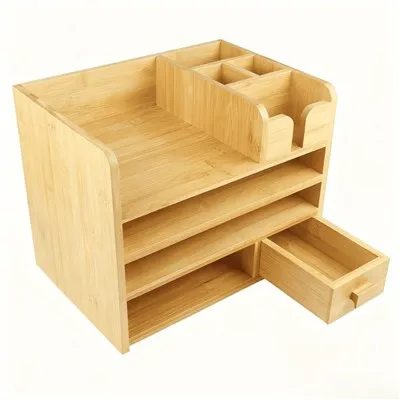4-Tiers Bamboo Desktop Organizer For Document