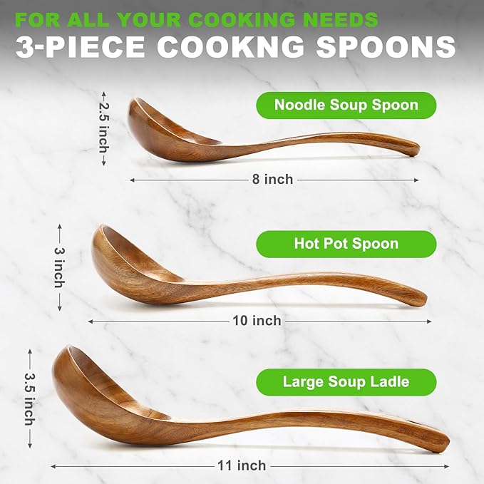 3 Pack Wooden Ladles factory