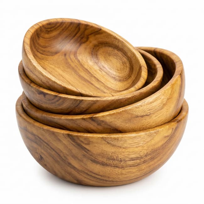 Acacia Wood Bowl Set Of 4 suppliers