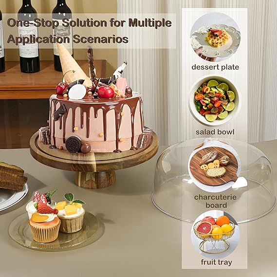 Acacia Wood Cake Stand With Lid best