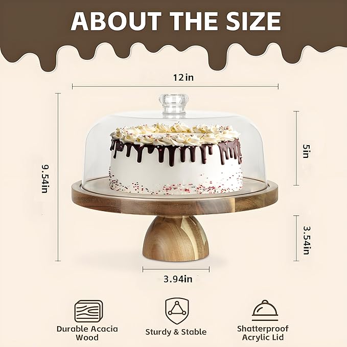 Acacia Wood Cake Stand With Lid suppliers