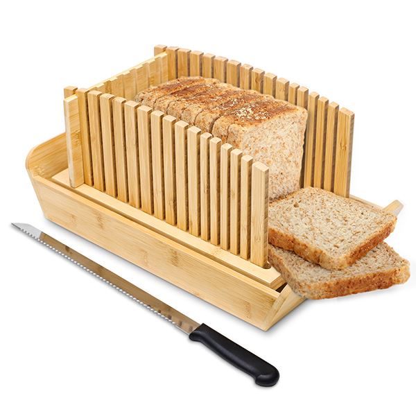 Adjustable Bamboo Bread Cutter With Knife manufacturers