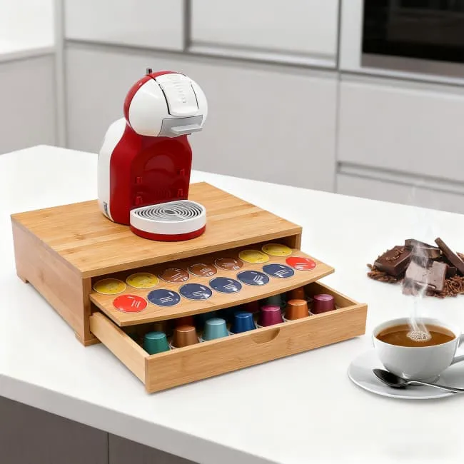 Bamboo Coffee Capsule Storage Holder high quality