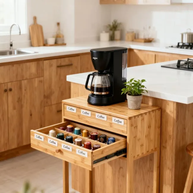 Bamboo Coffee Capsule Storage Holder factory