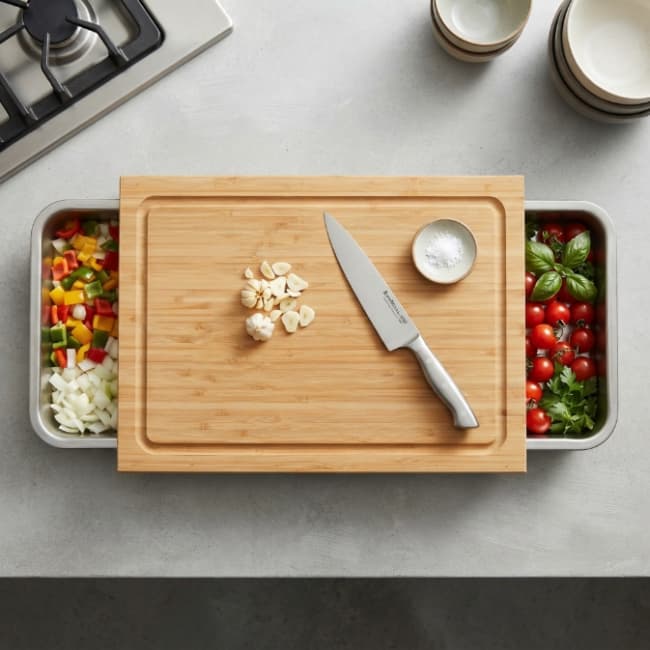 Bamboo Cutting Board With Stainless Steel Tray best