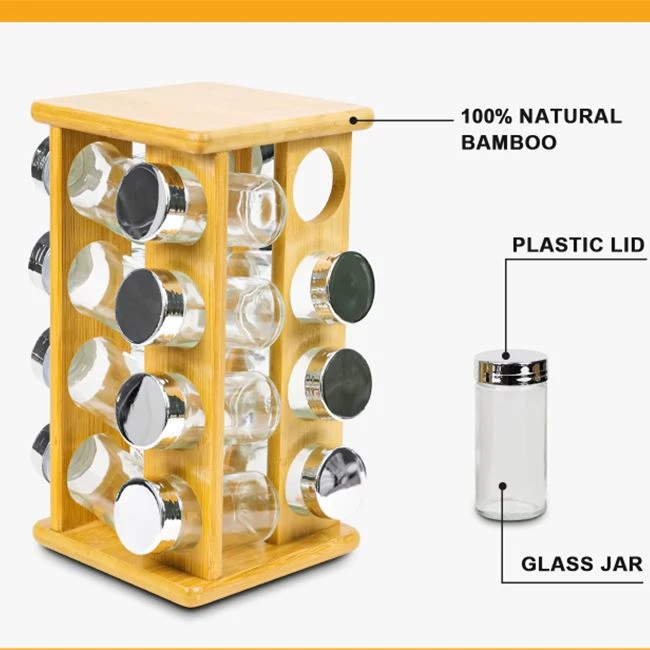 Bamboo Spice Rack With Spinning Base suppliers