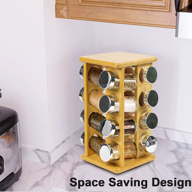 Bamboo Spice Rack With Spinning Base best