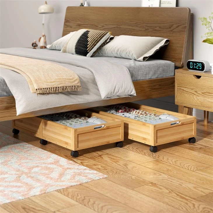 Bamboo Under Bed Storage With Wheels manufacturers