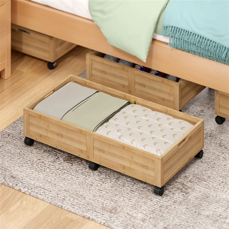 Bamboo Under Bed Storage With Wheels suppliers
