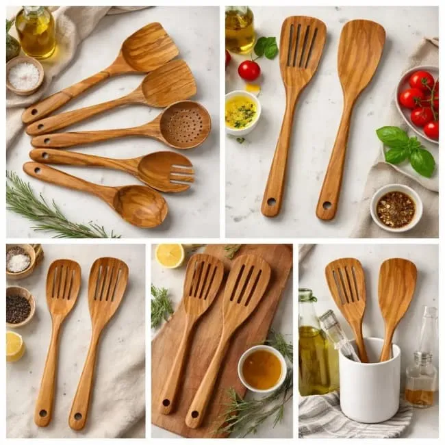 Olive Wood Utensil Set high quality