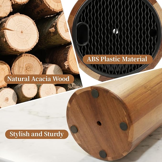 Round Wooden Countertop Knife Block best