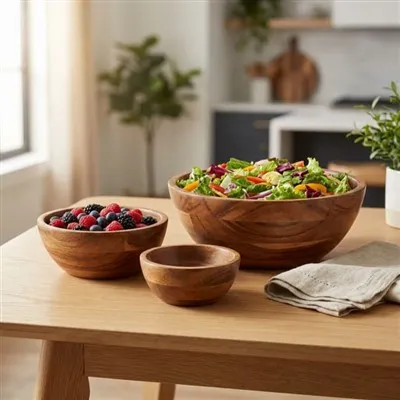 Acacia Wood Bowl Set Of 4