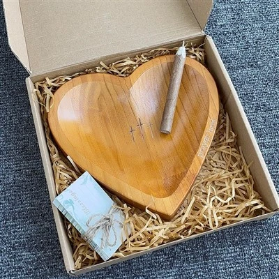 Wooden Heart-Shaped Prayer Bowl