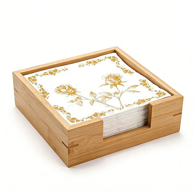 Square Bamboo Napkin Holder manufacturers