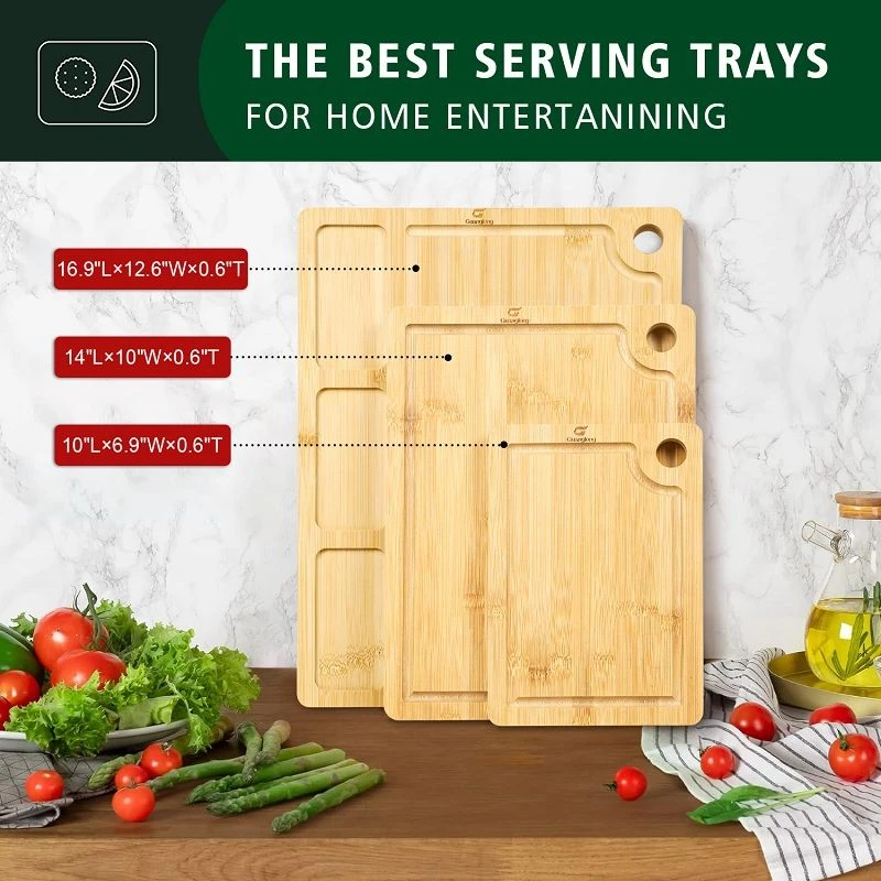 Bamboo Chopping Board Set Of 3