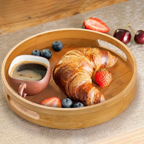 bamboo circle tray with handles bamboo circle tray with handles