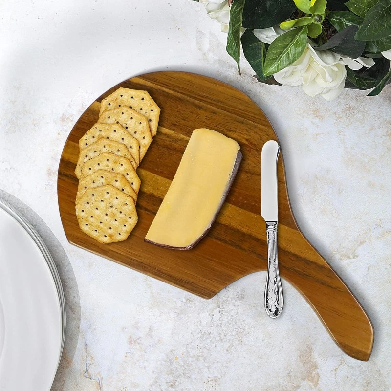 Acacia Wood Cheese Board With Handle 14 Acacia Wood Cheese Board With Handle 14