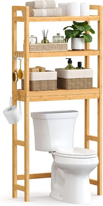 -Tier Over Toilet Bathroom Organizer with Adjustable Shelf -Tier Over Toilet Bathroom Organizer with Adjustable Shelf