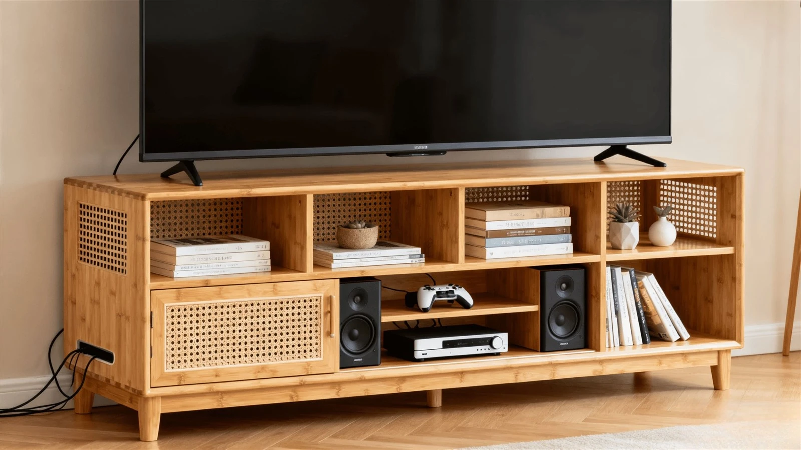 bamboo media storage racks