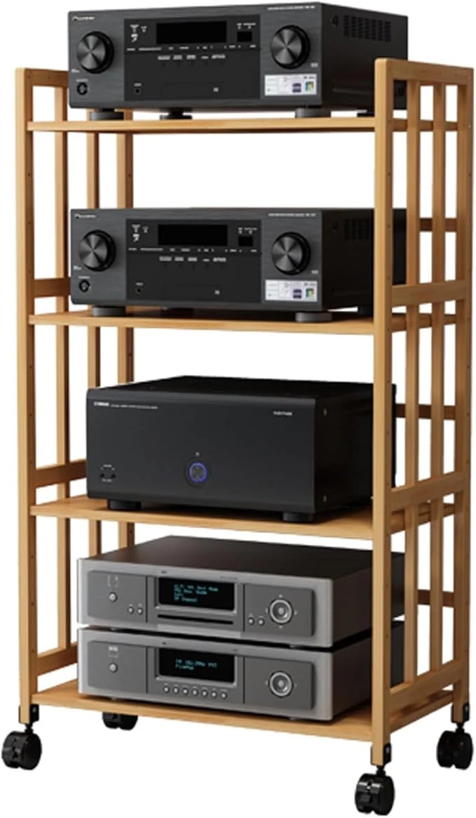 bamboo storage rack for media