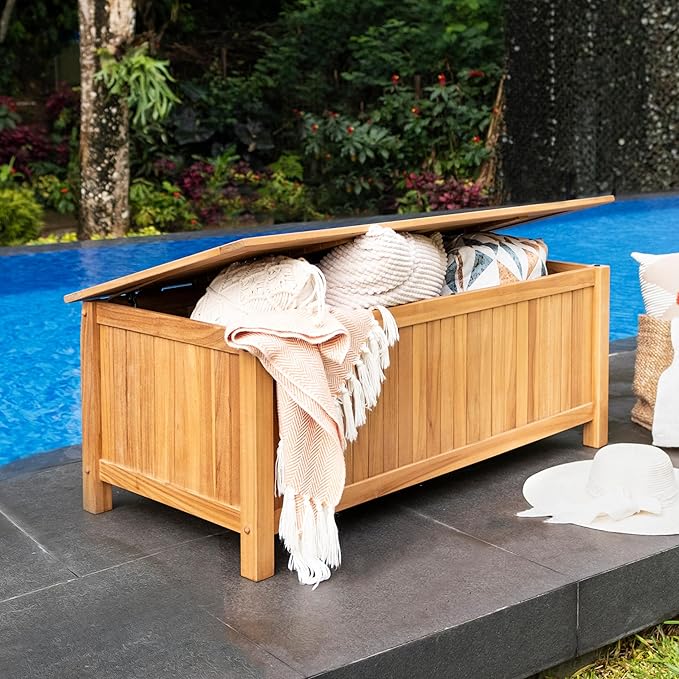 Teak deck box