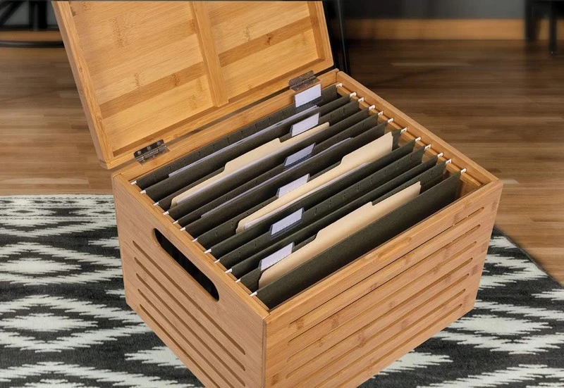 Wood File Storage Box Wood File Storage Box