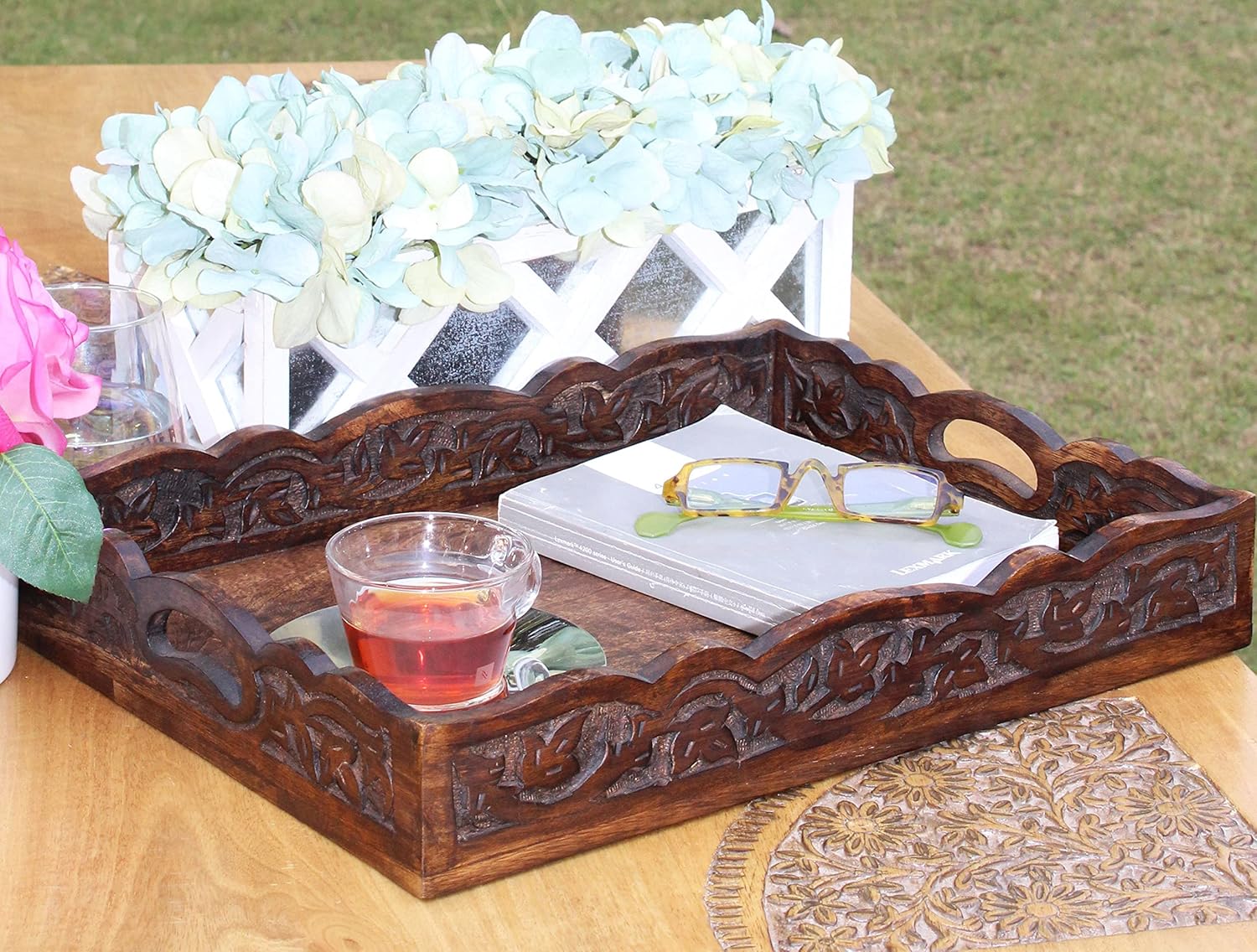 Antique wood serving trays